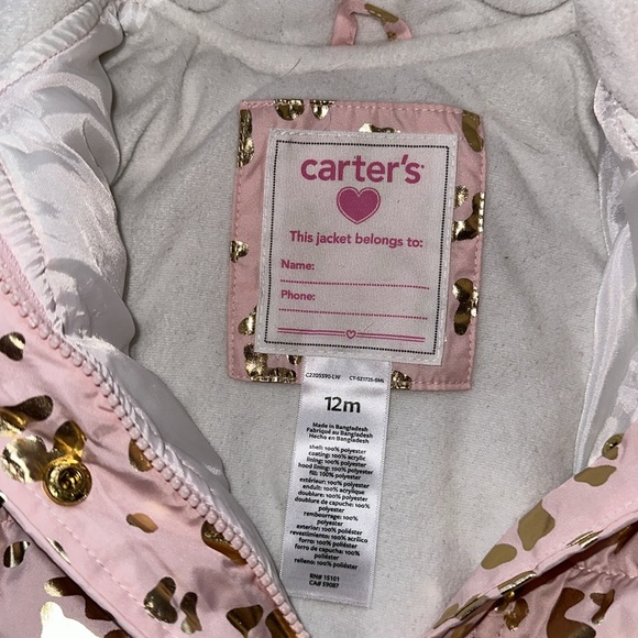 Carter's Girls Cheetah Print Winter Jacket - Picture 3 of 3